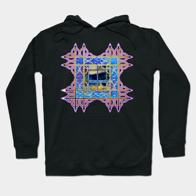 Blue Brick Sky Window Hoodie by crunchysqueak